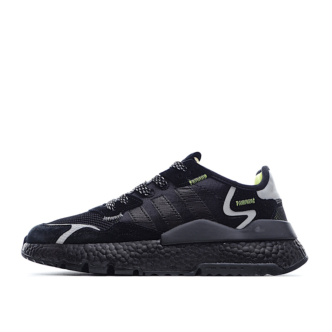 G5 官方正确版本 阿迪达斯 Adidas Nite Jogger Boost 3M反光系列 复古休闲百搭运动跑鞋。原厂材料 原厂大底 私家独模 网布搭配麂皮拼接打造鞋面 极具复古风格鞋头及鞋跟点缀3M反光设计极为亮眼中底采用全掌 Boost 科技，厚度相当可观，脚感极佳。