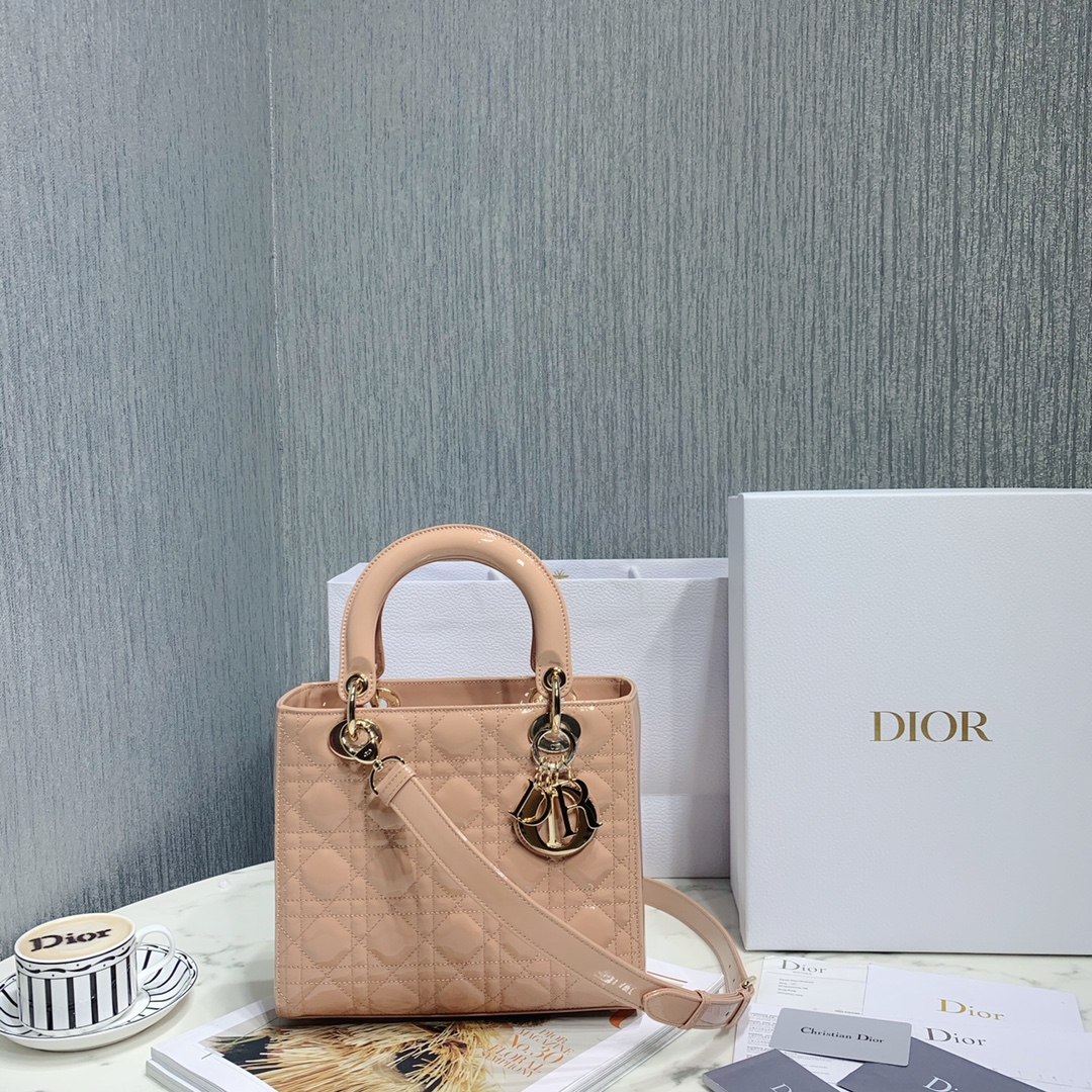 Dior Bags Handbags Fashion Designer
 Gold Cowhide Patent Leather Lady