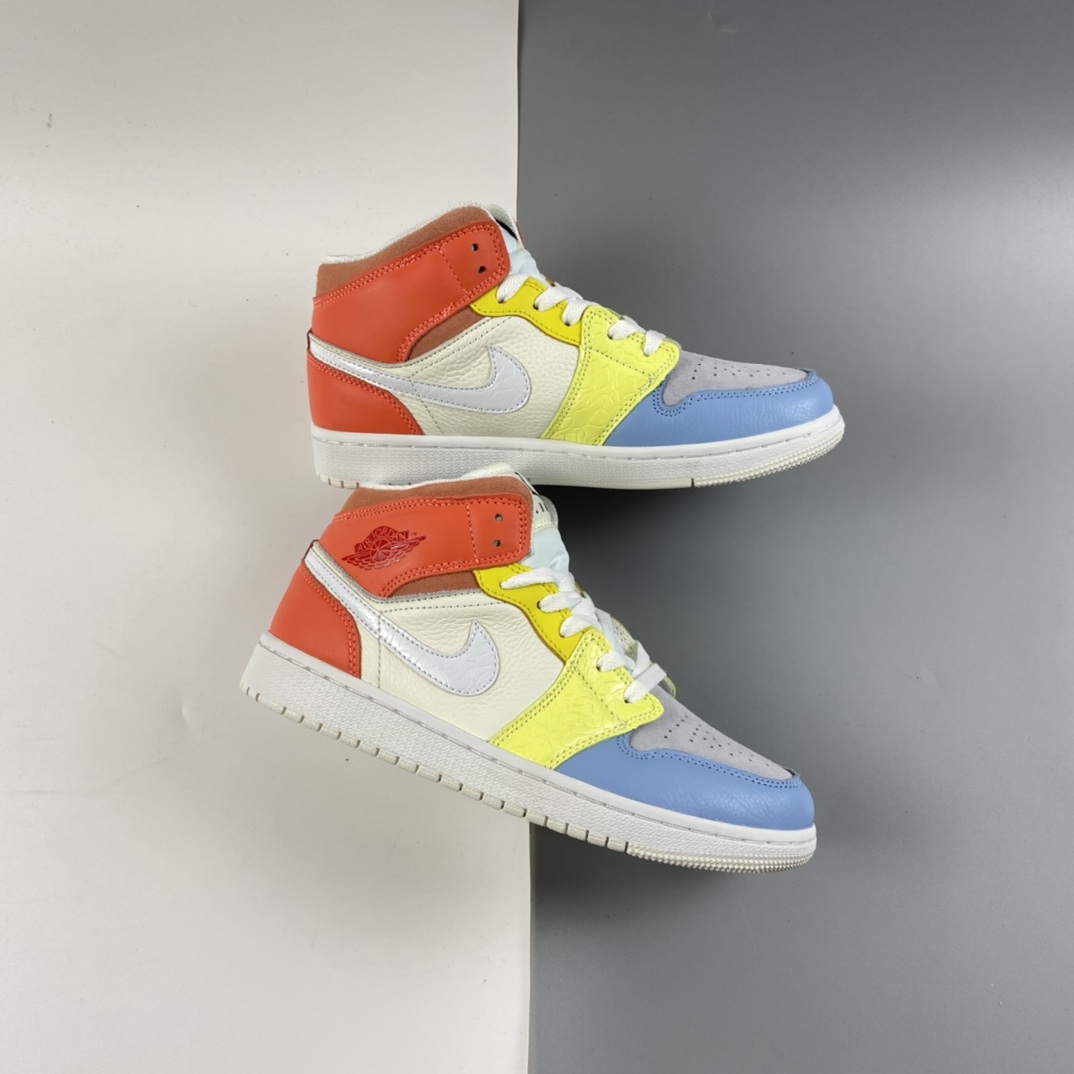 P240 Air Jordan 1 Mid AJ1 乔1 中帮百搭休闲运动板鞋 DJ6908-100