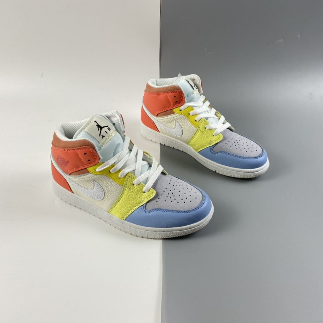 P240 Air Jordan 1 Mid AJ1 乔1 中帮百搭休闲运动板鞋 DJ6908-100