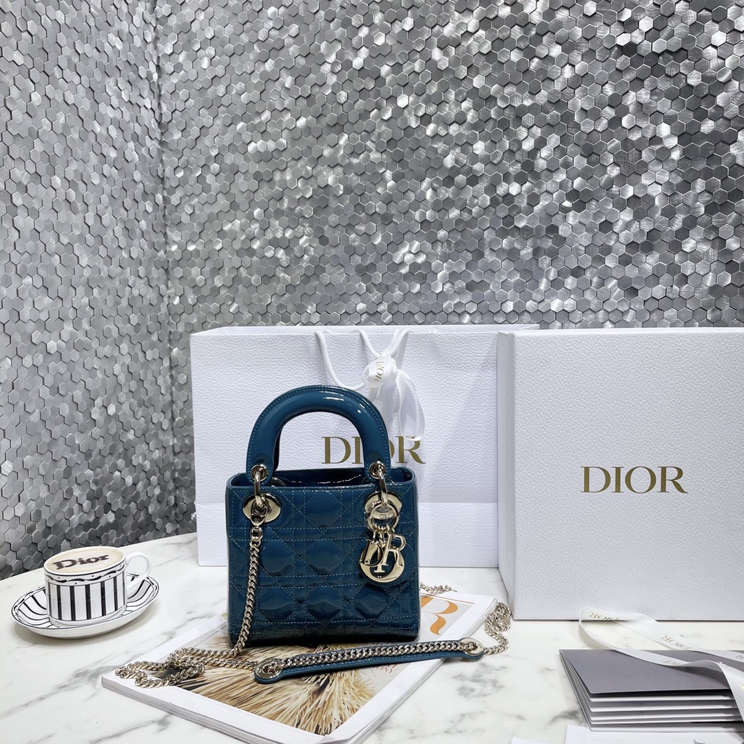 Dior Bags Handbags Sewing Cowhide Patent Leather Lady Chains
