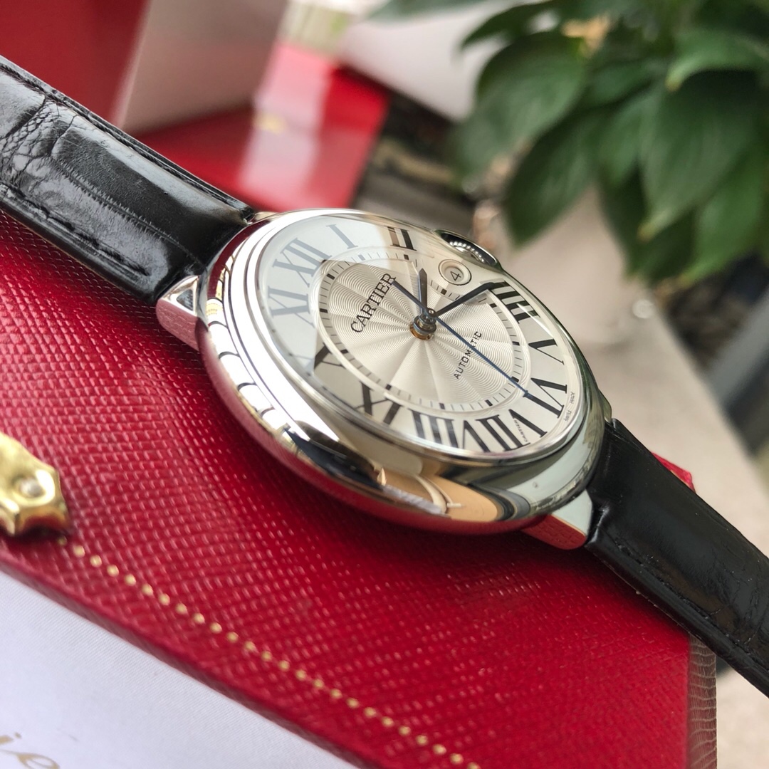 Cartier 卡地亚蓝气球，机械 ，男款42mm女款33mm，鳄鱼皮,配钢带