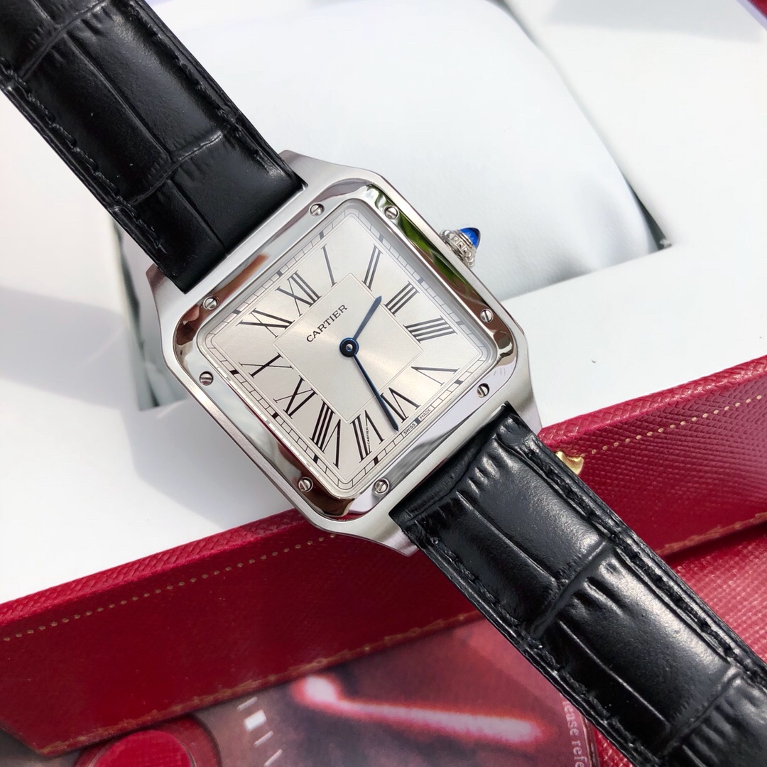 Cartier 卡地亚CARTIER山度士系列 瑞士石英手表 所有配件可与 互换 三码合一 表盘女款直径38