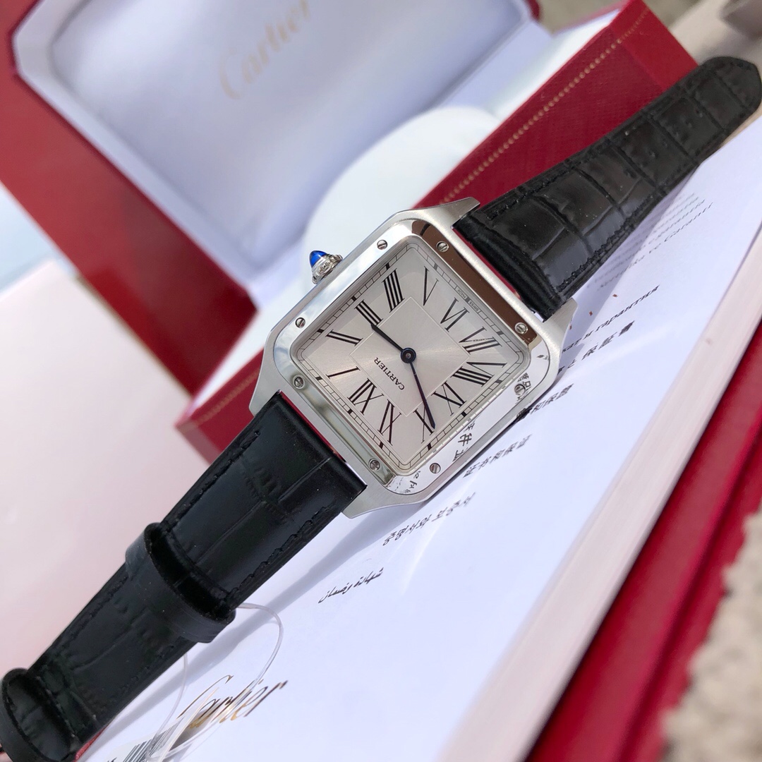 Cartier 卡地亚CARTIER山度士系列 瑞士石英手表 所有配件可与 互换 三码合一 表盘女款直径38