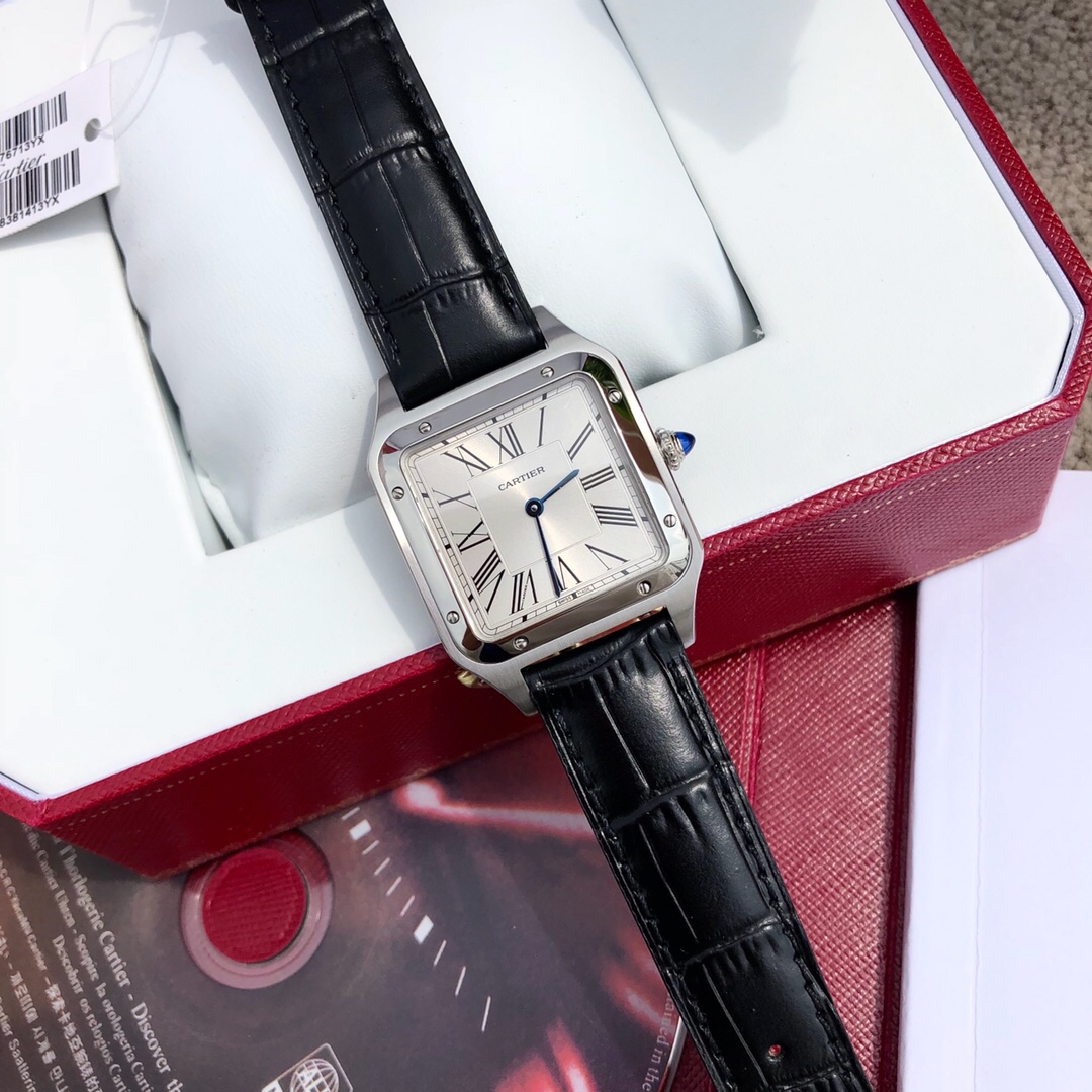 Cartier 卡地亚CARTIER山度士系列 瑞士石英手表 所有配件可与 互换 三码合一 表盘女款直径38