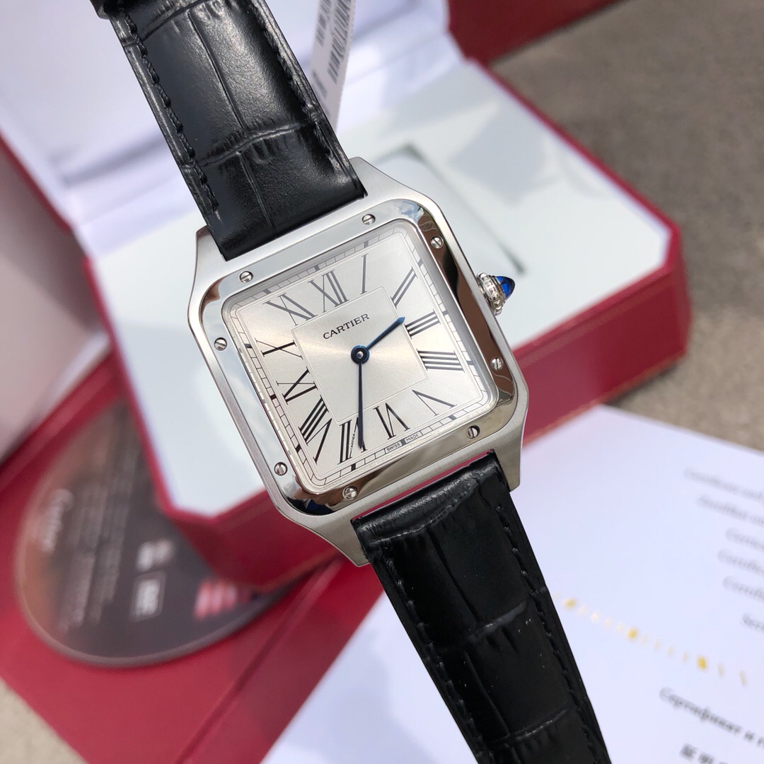Cartier 卡地亚CARTIER山度士系列 瑞士石英手表 所有配件可与 互换 三码合一 表盘女款直径38