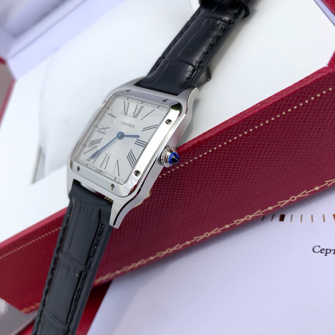 Cartier 卡地亚CARTIER山度士系列 瑞士石英手表 所有配件可与 互换 三码合一 表盘女款直径38