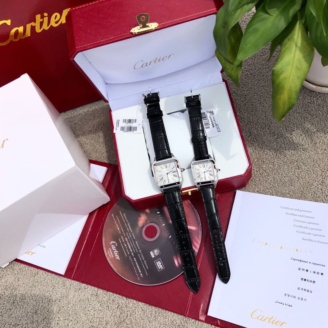 Cartier 卡地亚CARTIER山度士系列 瑞士石英手表 所有配件可与 互换 三码合一 表盘女款直径38