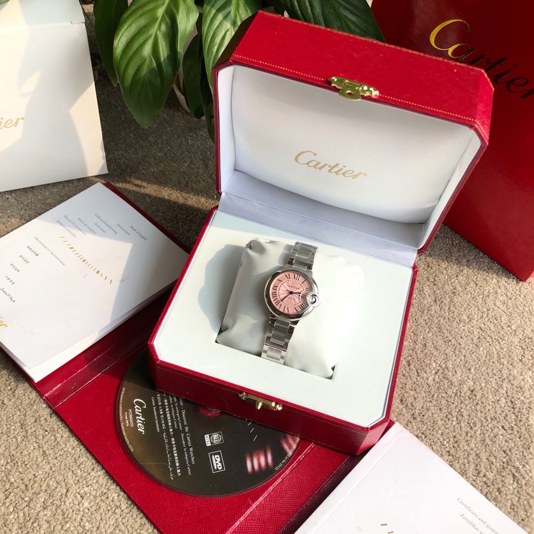 Cartier globo azul rosa mecánico 33mm