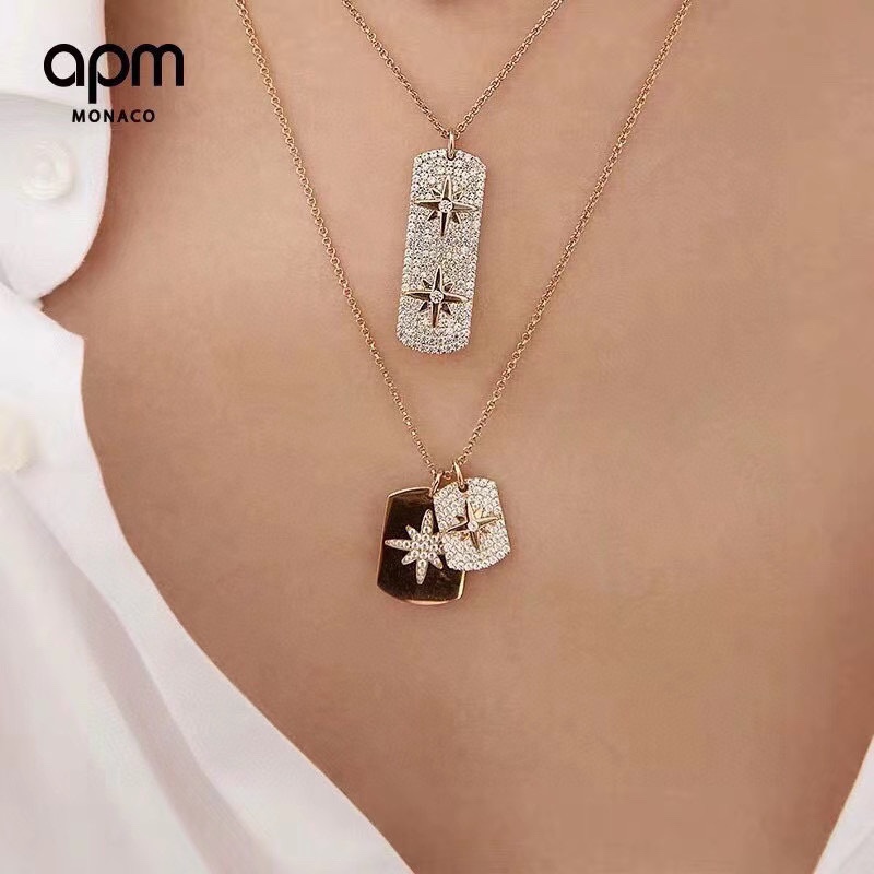  APM Monaco米字吊牌项链 个性时尚潮流气质百搭款 轻奢复古风 为经典的METEORITE设计添