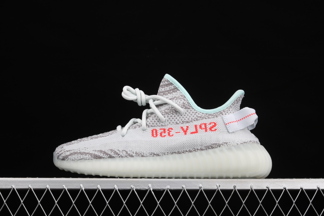 特价外贸版本AdYeezy350V2RealBoostBasfB37571阿迪达斯椰子350二代可燃冰蓝