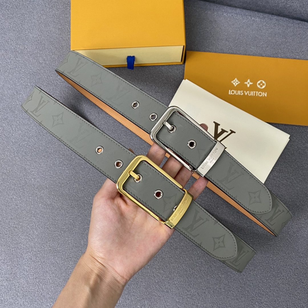 Louis Vuitton Belts Men Canvas Frosted