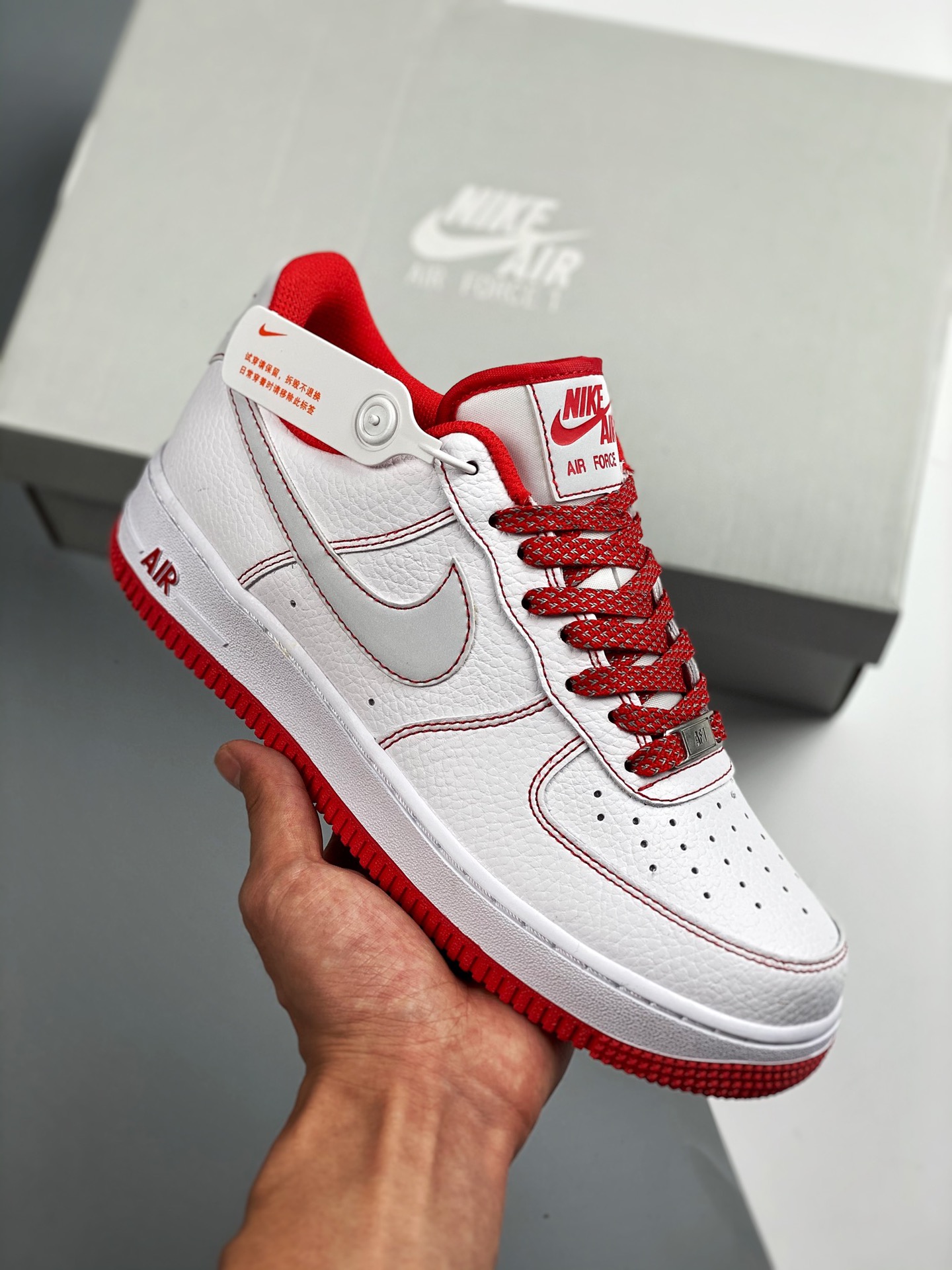 Air Force 1 '07 blanco/rojo con bolígrafo, horma original, cartón original, estilo auténtico de Air Force, en…