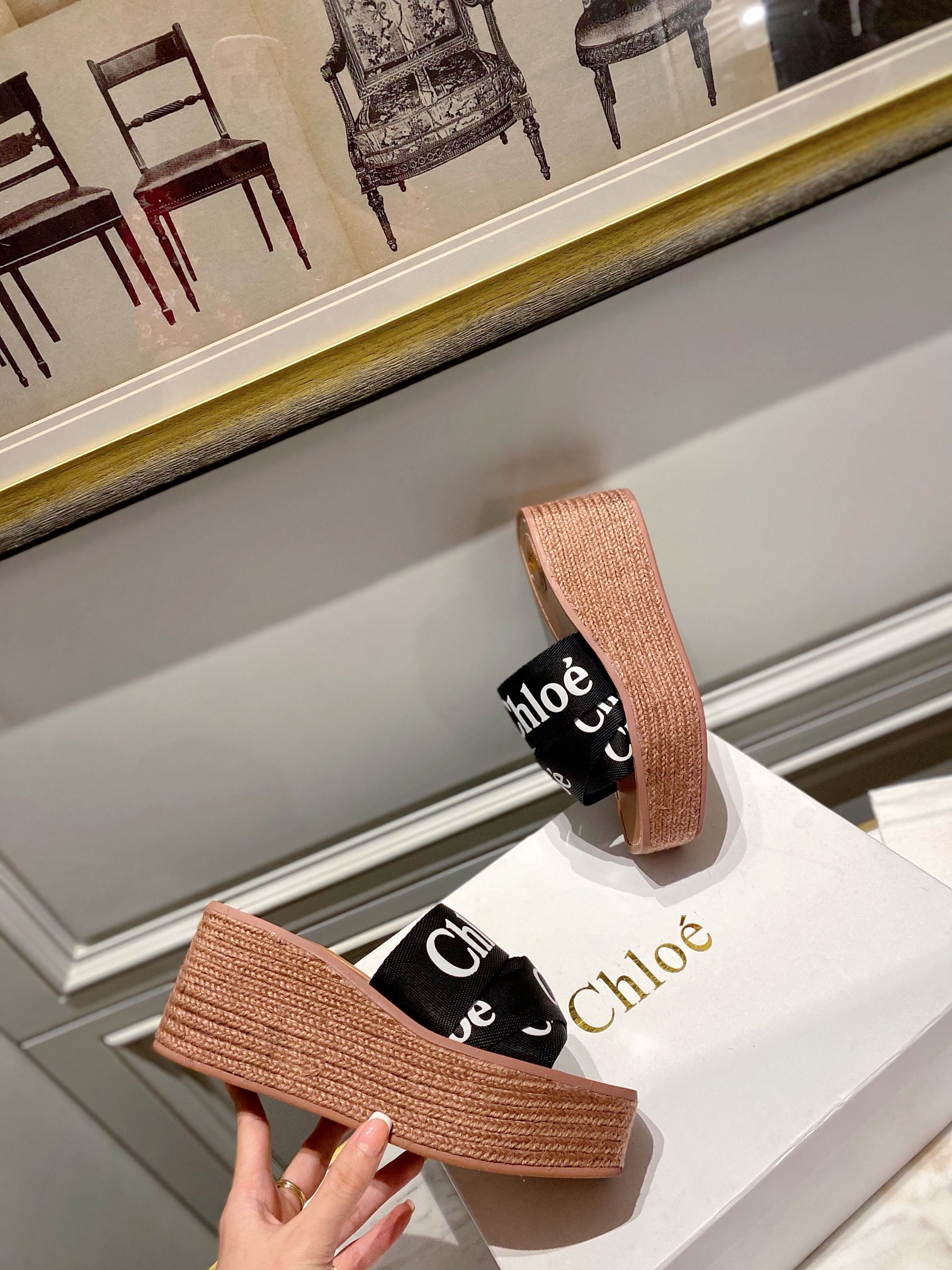 Chloé Woven Logo Wedge Sandals, Comfortable Summer Style, EU Sizes 35-39 6 i1621248736 1939 3