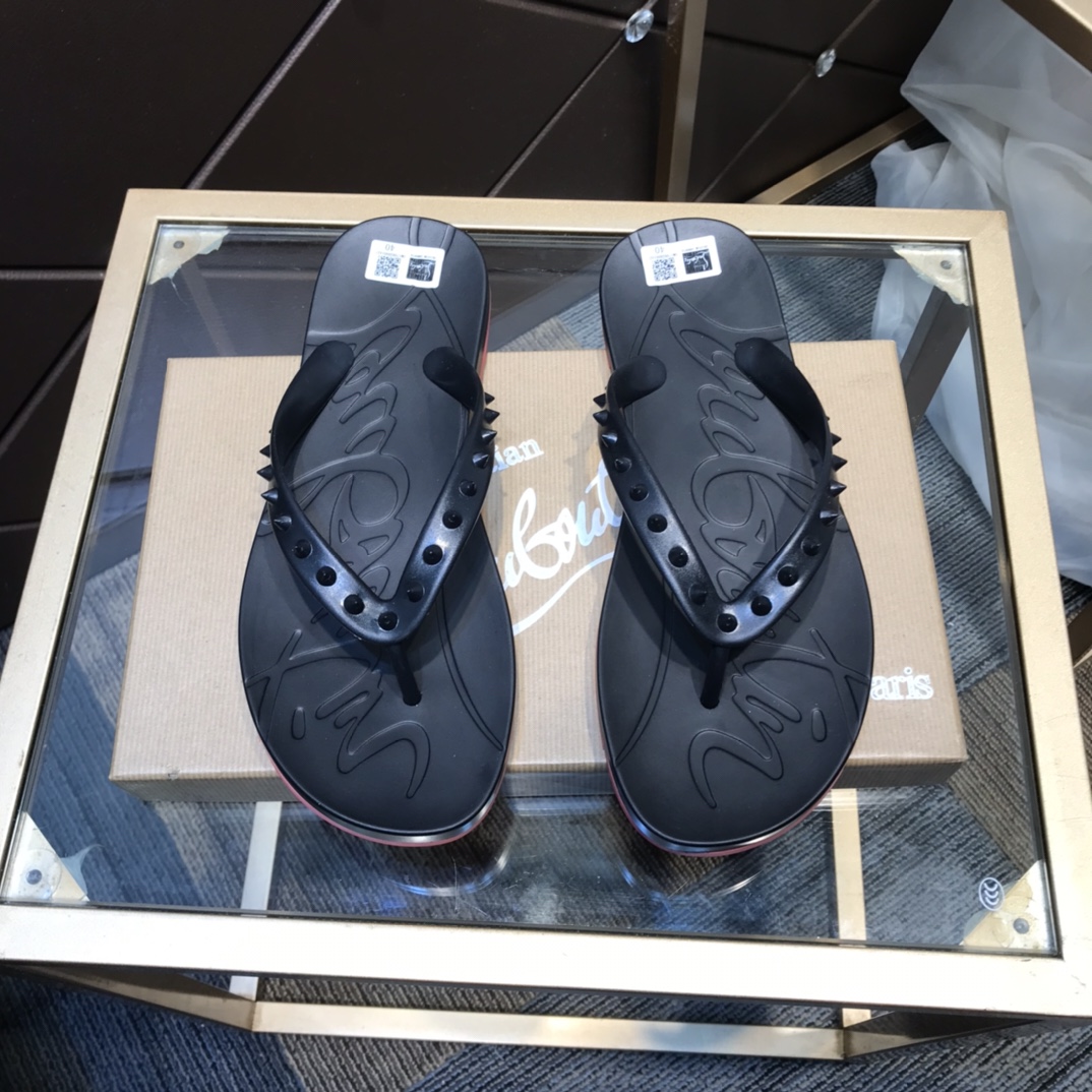 H0 新品 Christian Louboutin 拖鞋——专柜男士休闲拖鞋系列采用进口面料+原版大底男鞋
