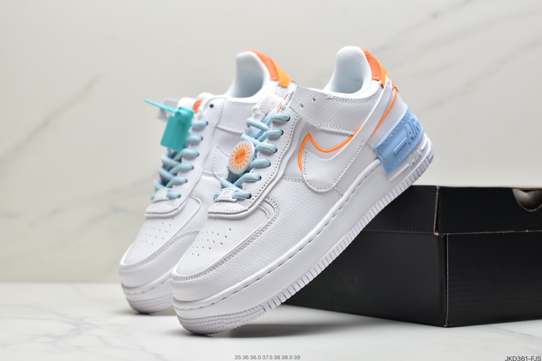 160  耐克Nike Air Force 1 Shadow “Be Kind” 白兰橙Kindness Day 主题款DC2199-100