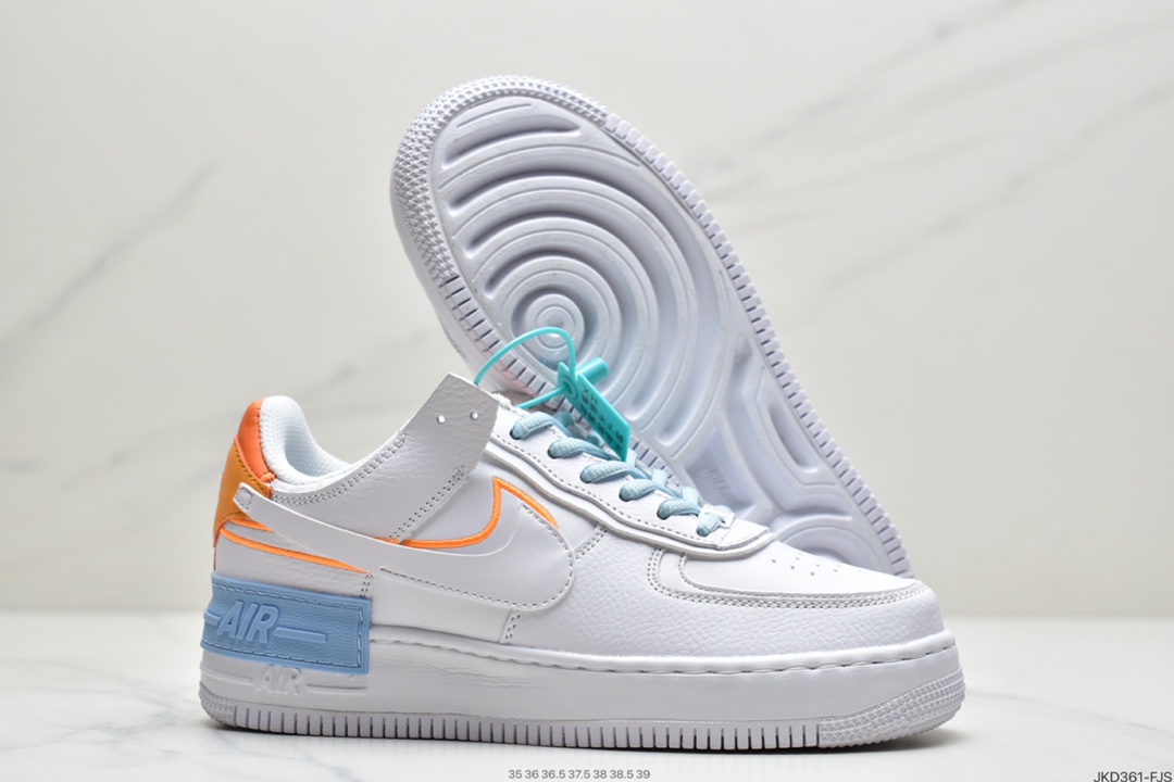 160  耐克Nike Air Force 1 Shadow “Be Kind” 白兰橙Kindness Day 主题款DC2199-100