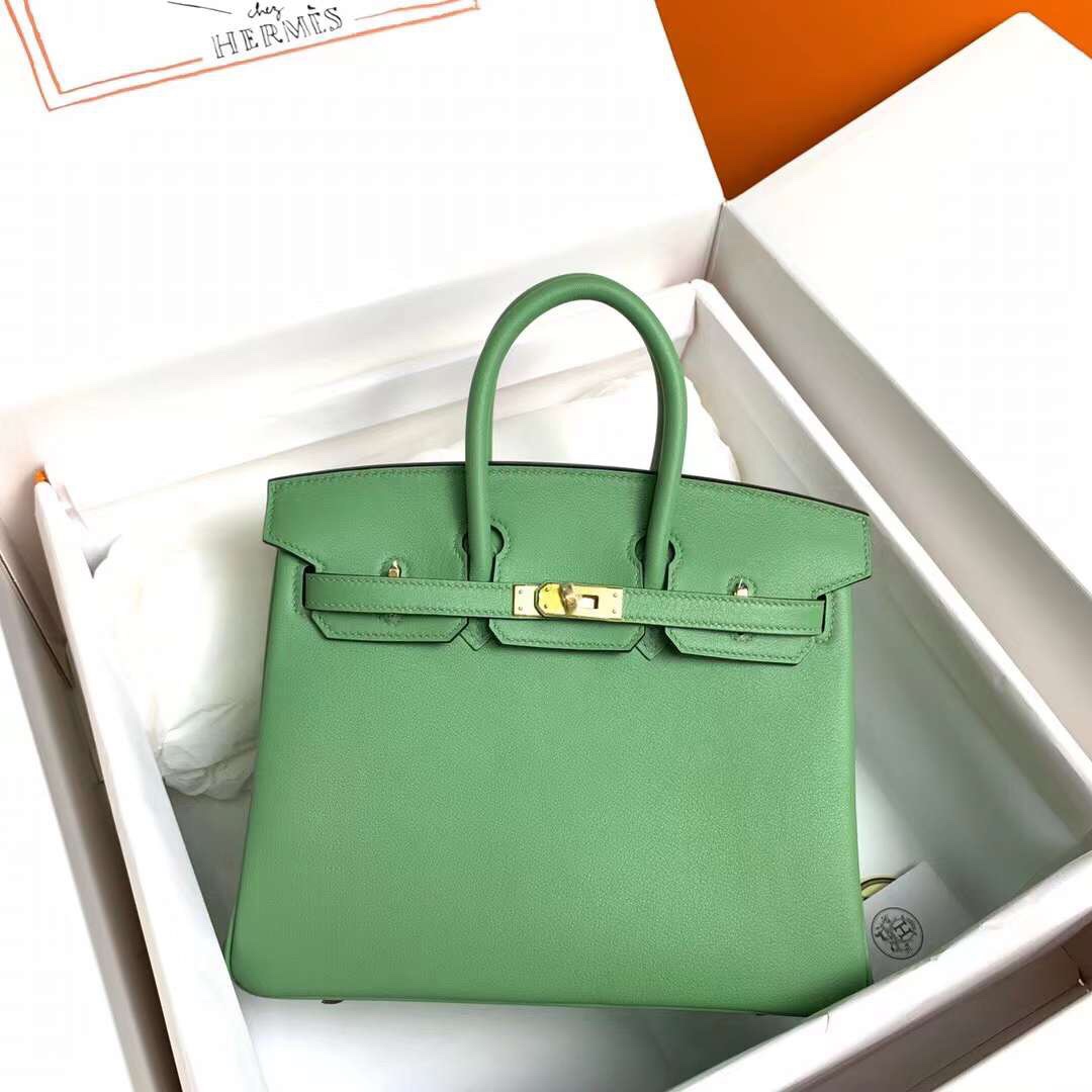 Hermes Birkin Bags Handbags Green Gold Hardware