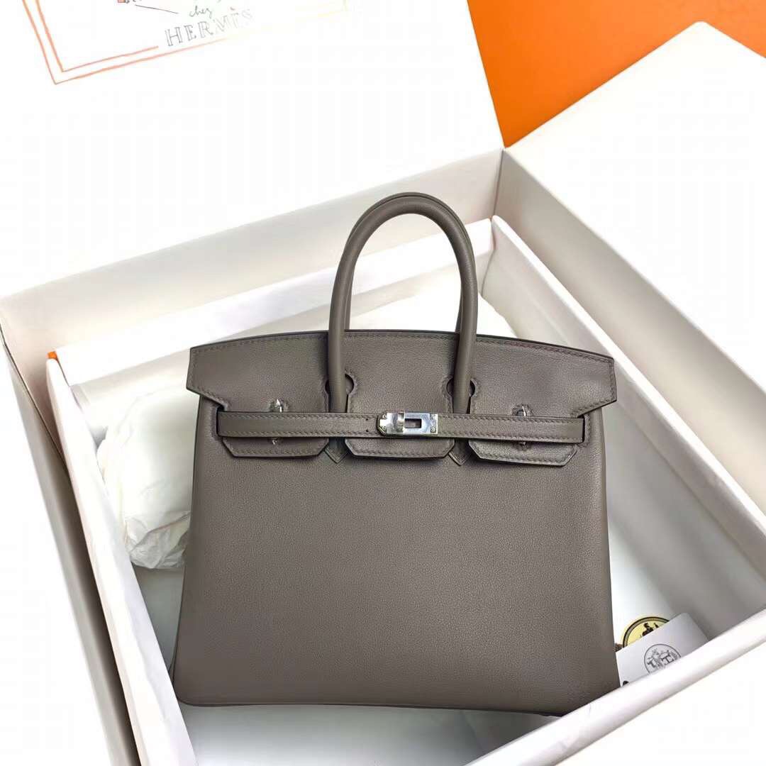 Hermes Birkin Bags Handbags Grey Tin Gray Silver Hardware