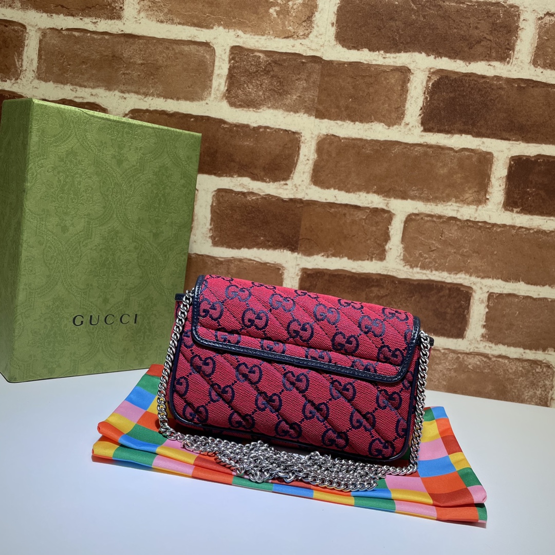 GUCCI古驰GG Multicolor系列GG Marmont超迷你手袋476433