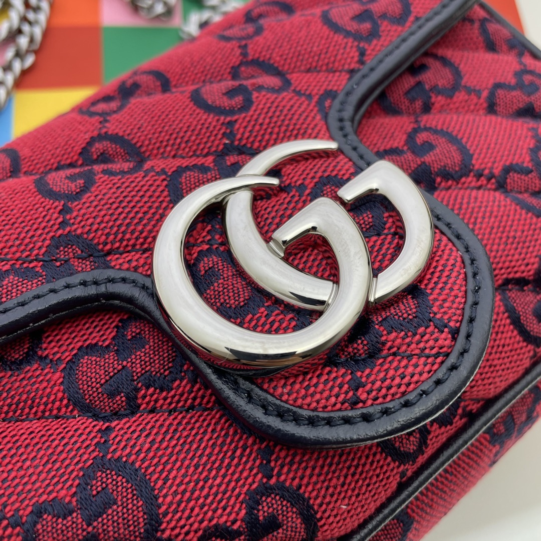 GUCCI古驰GG Multicolor系列GG Marmont超迷你手袋476433