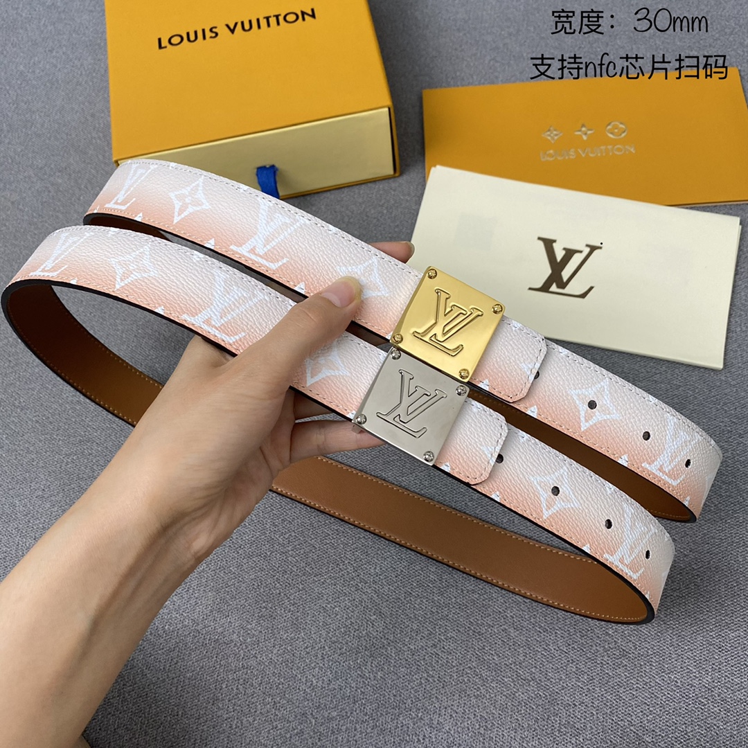 Louis Vuitton Belts Women Calfskin Cowhide Summer Collection