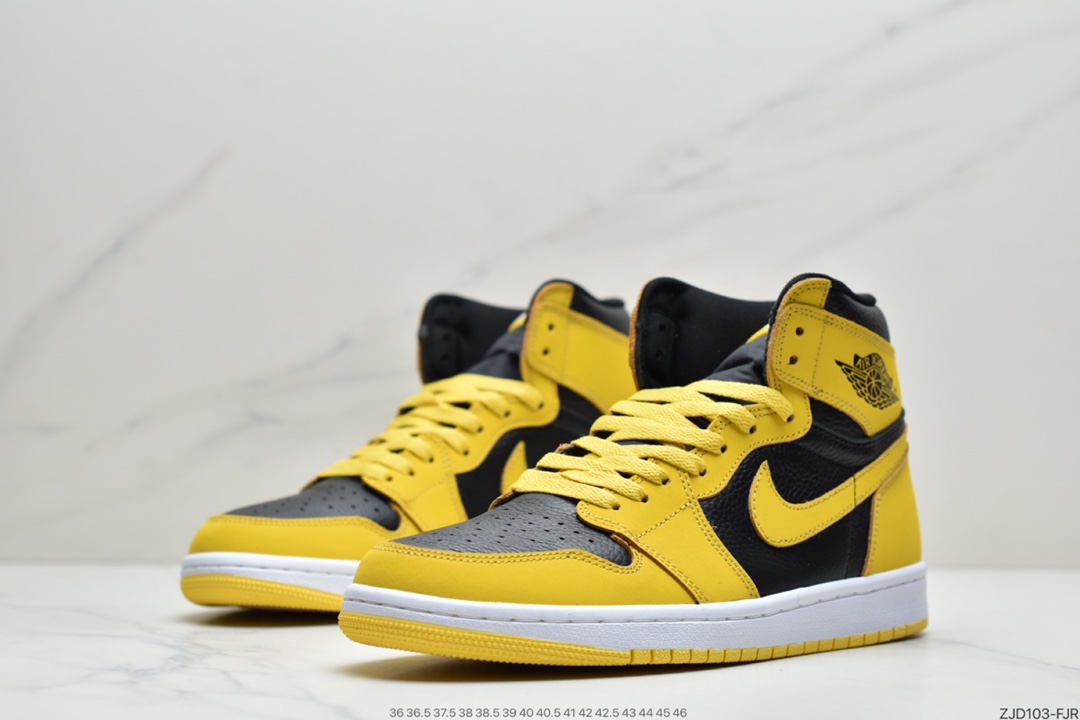 240 耐克Air Jordan 1 High OG 鞋身以黑黄撞色呈现 555088-701