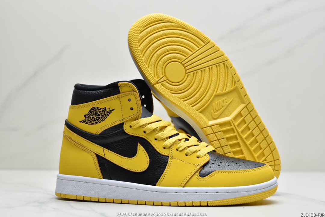 240 耐克Air Jordan 1 High OG 鞋身以黑黄撞色呈现 555088-701