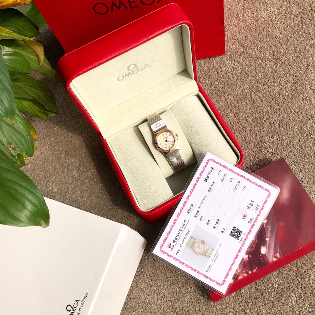 Reloj de mujer de cuarzo OMEGA/OMEGA Constellation Series Diámetro de la esfera 27 mm El movimiento adopta el…