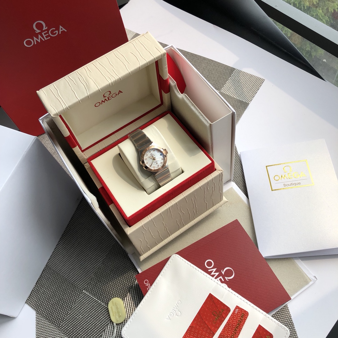 Serie Omega Constellation Diámetro de la esfera 27 mm Equipado con movimiento mecánico automático importado de Suiza Ca…
