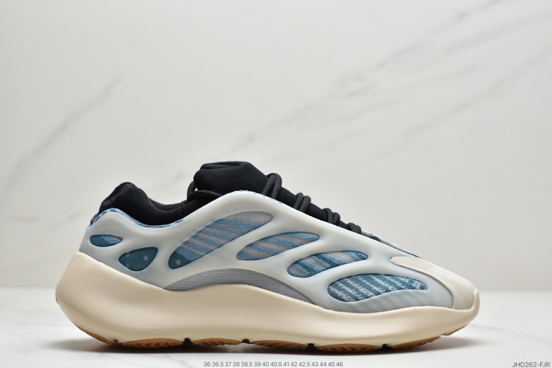 190 侃爷Kanye West x Adidas Yeezy 700 V3”Kyanite”低帮复古休闲运动穿搭慢跑鞋“蛋壳白亚里蓝异形夜光”GY0260