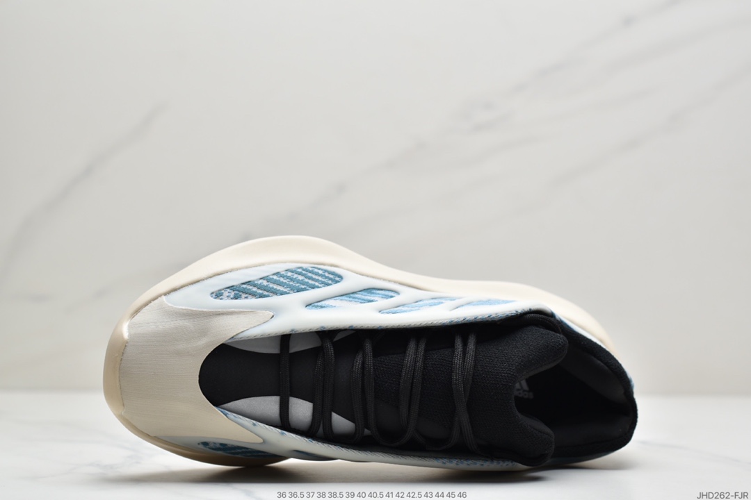190 侃爷Kanye West x Adidas Yeezy 700 V3”Kyanite”低帮复古休闲运动穿搭慢跑鞋“蛋壳白亚里蓝异形夜光”GY0260
