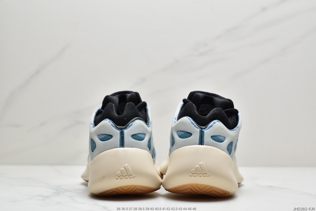 190 侃爷Kanye West x Adidas Yeezy 700 V3”Kyanite”低帮复古休闲运动穿搭慢跑鞋“蛋壳白亚里蓝异形夜光”GY0260