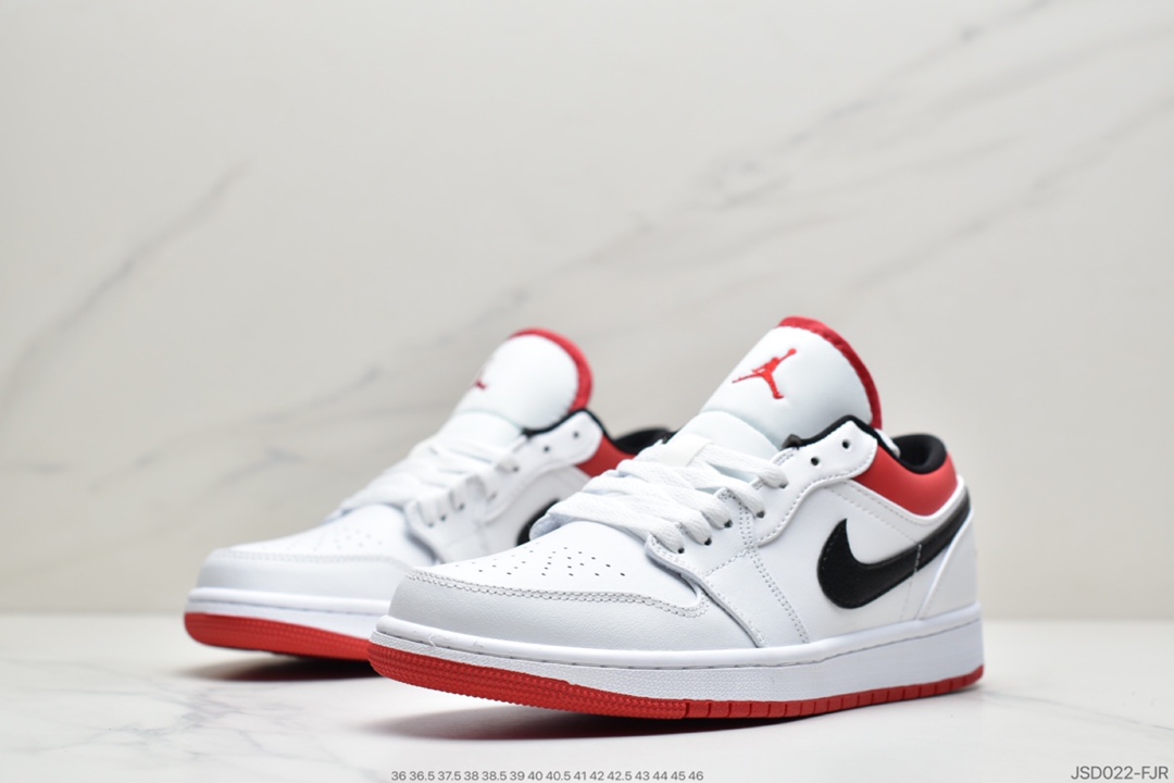 200  Air Jordan 1 Low  白红黑勾 AJ1乔1低帮休闲板鞋 553558-118