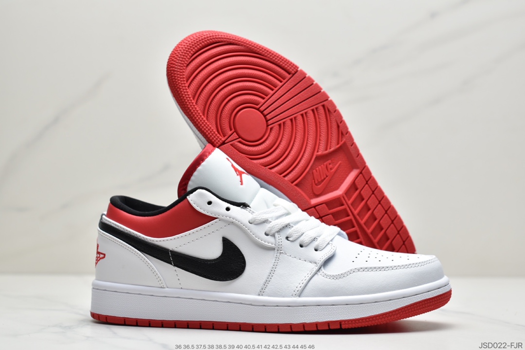 200  Air Jordan 1 Low  白红黑勾 AJ1乔1低帮休闲板鞋 553558-118