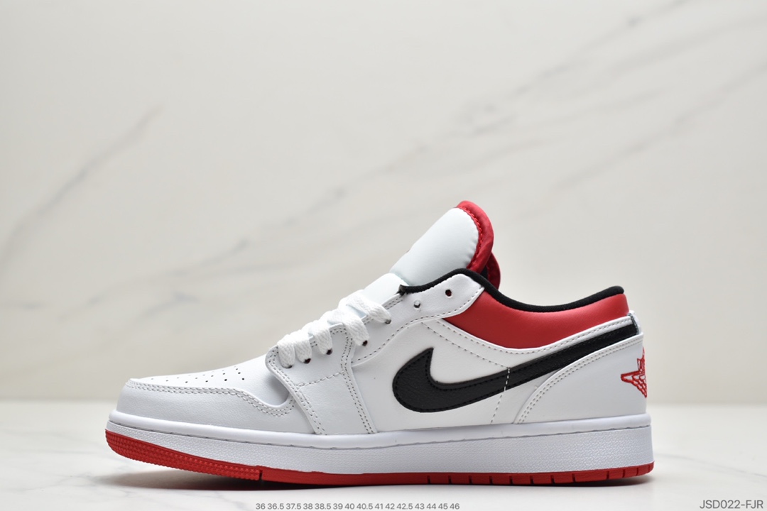 200  Air Jordan 1 Low  白红黑勾 AJ1乔1低帮休闲板鞋 553558-118