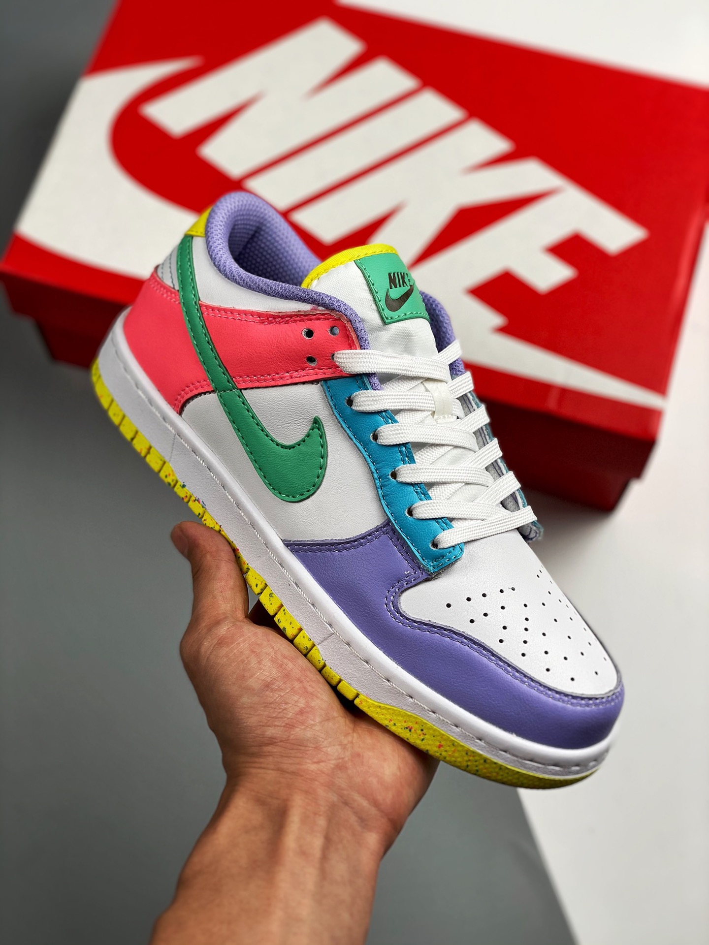 Nike Dunk Low SE "Candy" huevos de Pascua dulces 🍬 zapatillas de skate casuales de caña baja, calidad de nivel de empr…