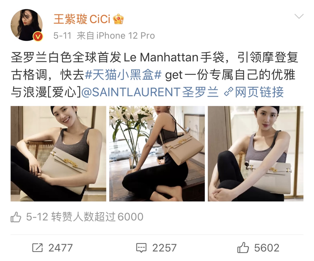 Ysl 𝑴𝒂𝒏𝒉𝒂𝒕𝒕𝒂𝒏 29CM曼哈顿法棍包 579271白色牙签纹金扣