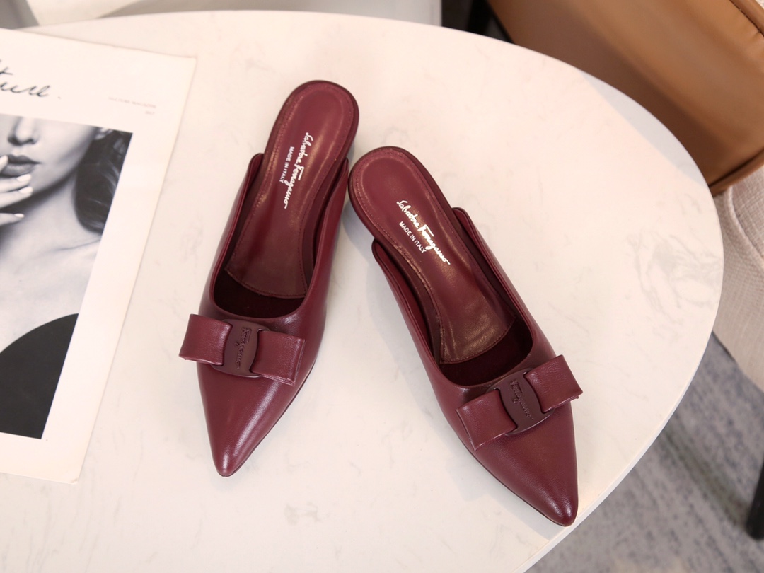 [ Salvatore Ferragamo Viva 2.0 Ferragamo gota talón abierto zapatos sandalias FILA nueva serie VIVA 