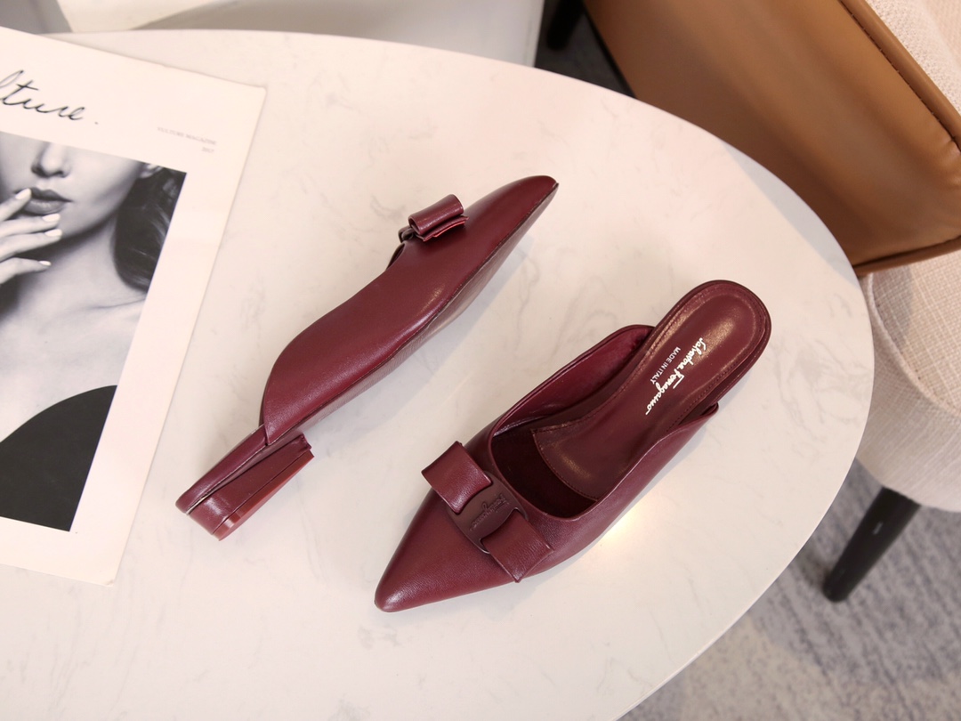 [ Salvatore Ferragamo Viva 2.0 Ferragamo gota talón abierto zapatos sandalias FILA nueva serie VIVA 