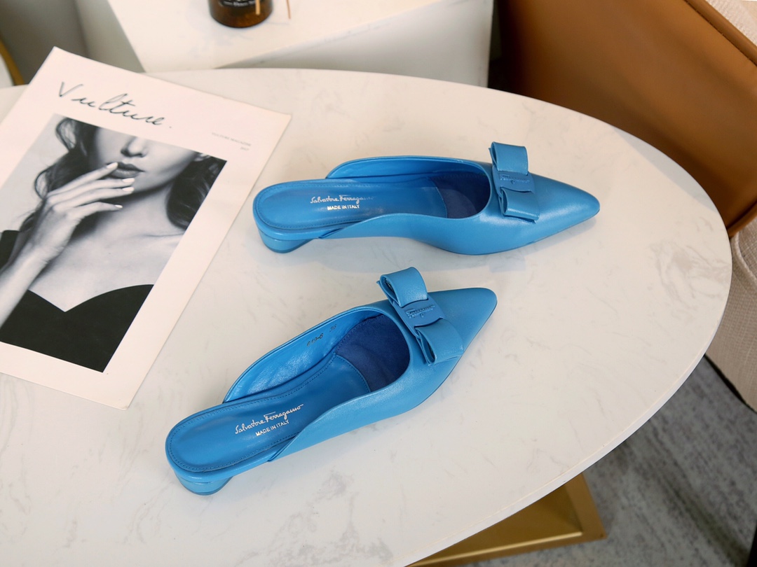 [ Salvatore Ferragamo Viva 2.0 Ferragamo gota talón abierto zapatos sandalias FILA nueva serie VIVA 