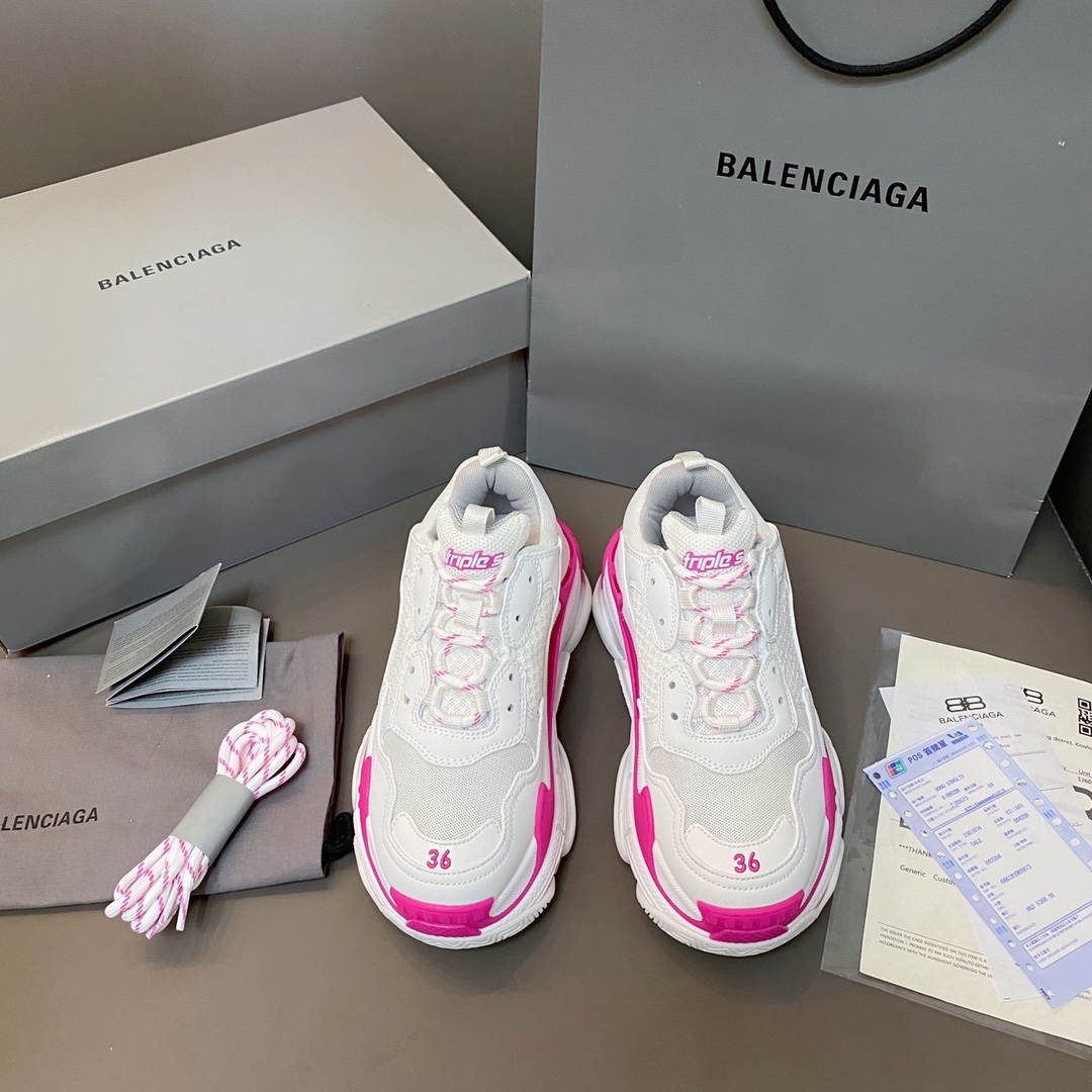 Polvo blanco Balenciaga · Balenciaga 2021ss nuevo nuevo color triles suela gruesa zapatillas de deporte con realce zapa…