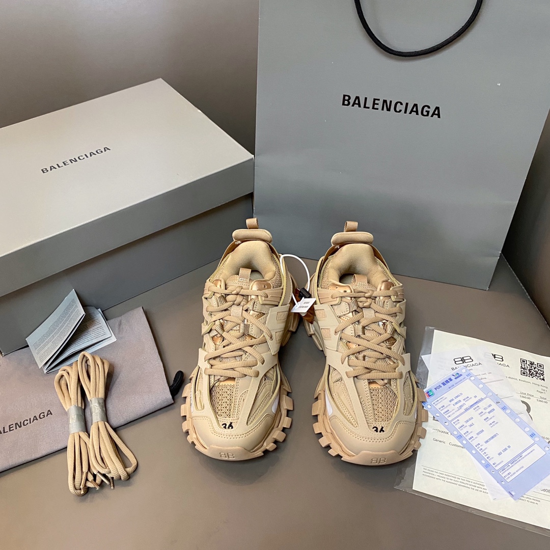 Color té con leche Balenciaga · Balenciaga 2021ss nuevo color Track 3.0 zapatos para papá de tercera generación, zapato…