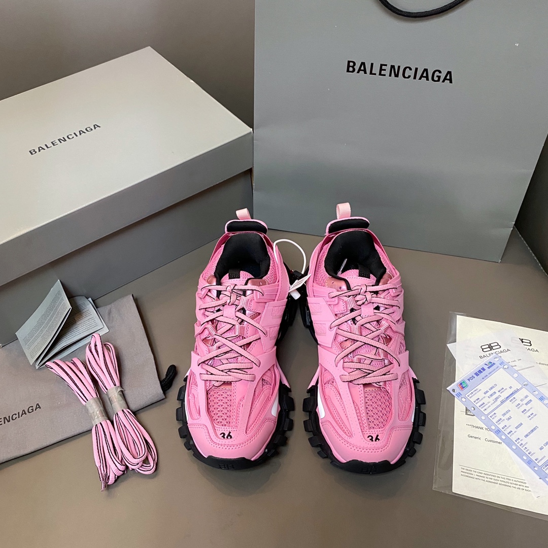 Balenciaga negro y rosa · Balenciaga 2021ss nuevo color Track 3.0 zapatos para papá de tercera generación, zapatos depo…