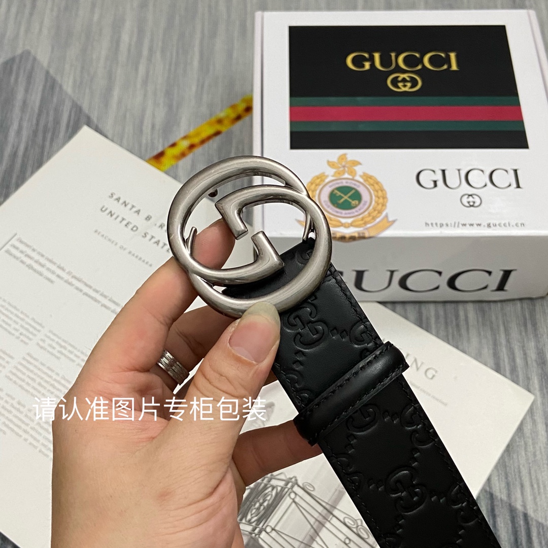 品牌GUCCI古奇原单皮带腰带单面使