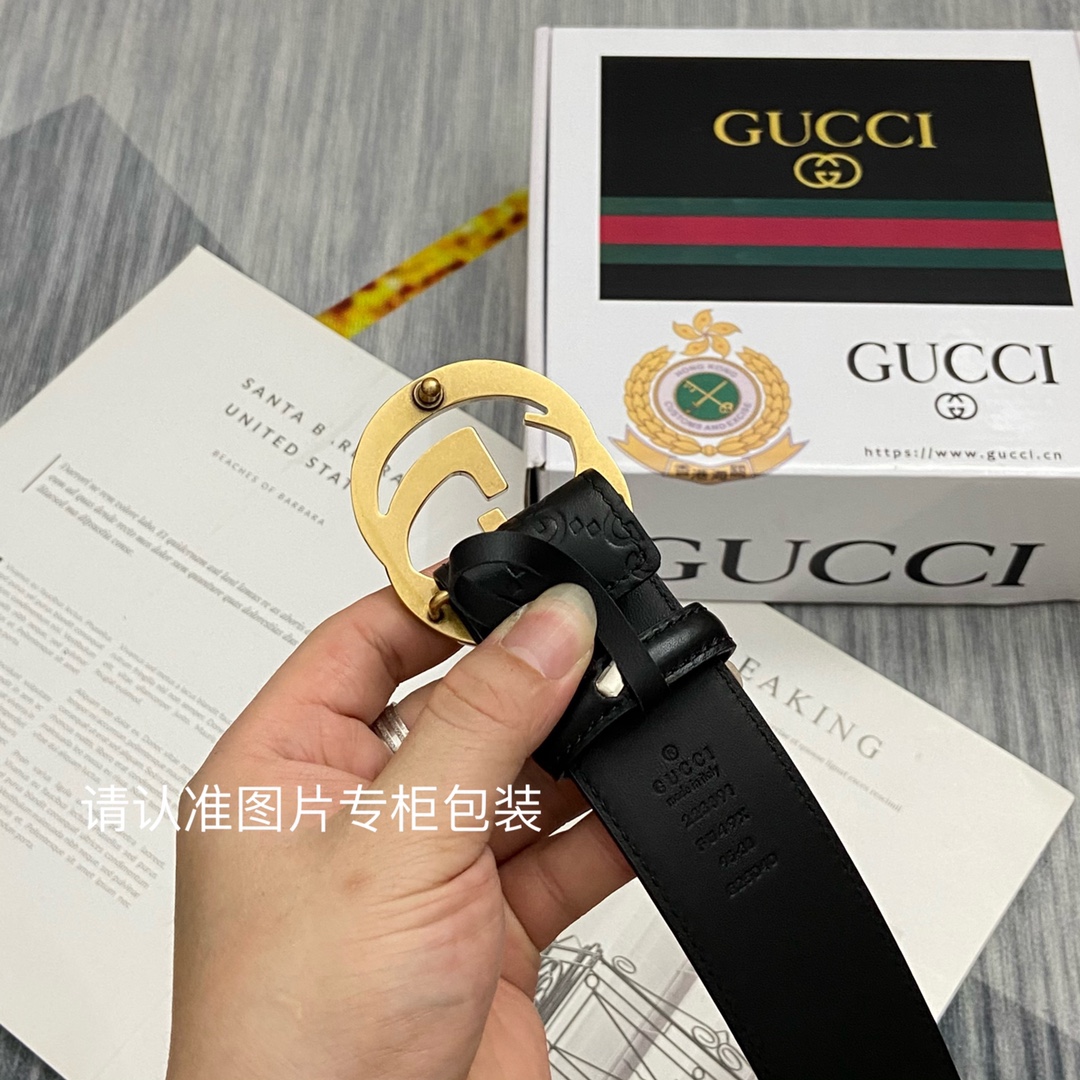 品牌GUCCI古奇原单皮带腰带单面使