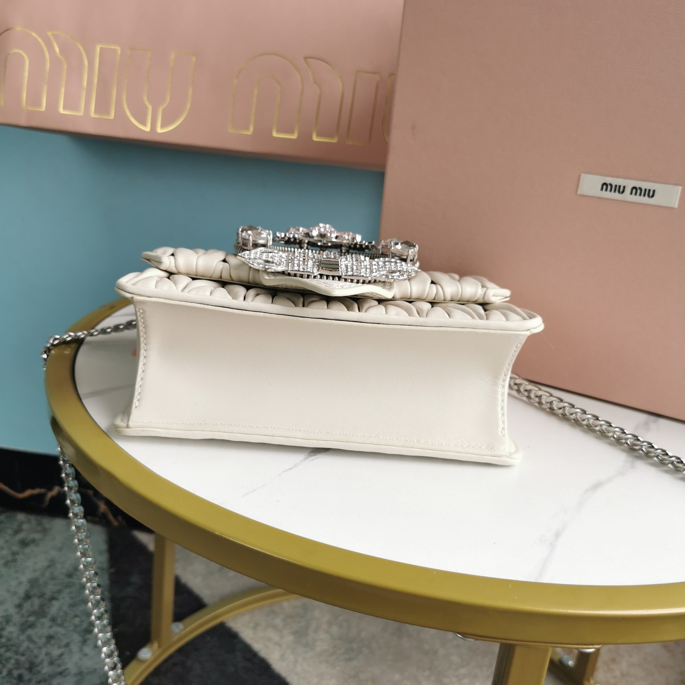 MIUMIU缪缪Matelasse顶级进口小羊皮链条包5BD084