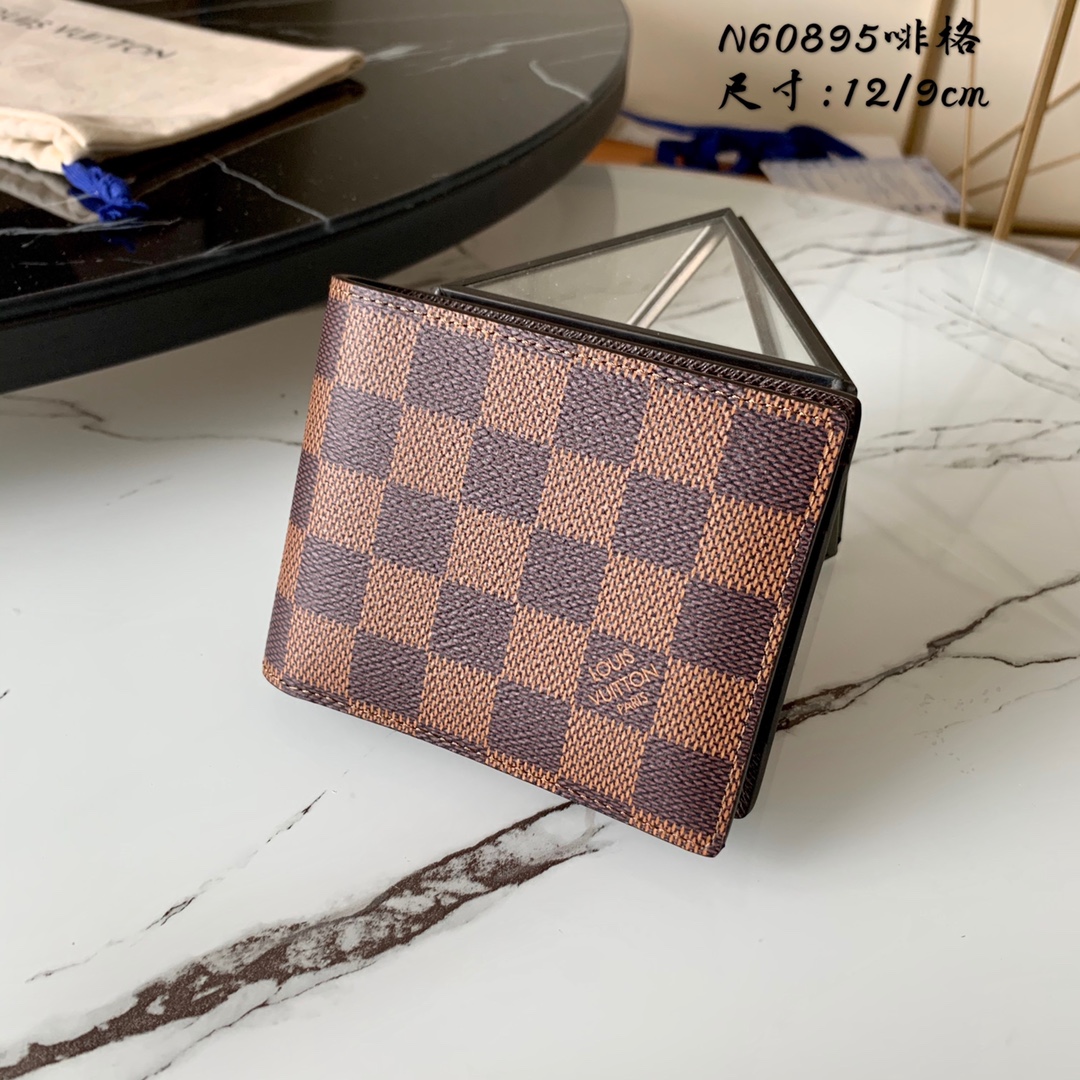 AAAA
 Louis Vuitton Knockoff
 Wallet Black Grid Damier Graphite Canvas Fashion M60895