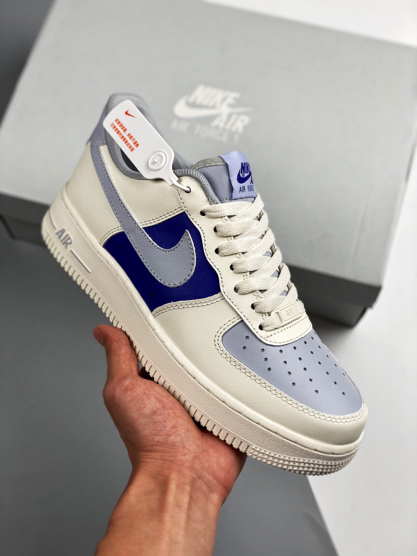 Air Force 1 '07 灰蓝 原楦头原纸板 纯正空军版型 专注外贸渠道 全掌内置蜂窝气垫 #原盒配件 原厂中底钢印、拉帮完美 SIZE：36 36.5 37.5 38 38.5 39 40 40.5 41 42 42.5 43 4…