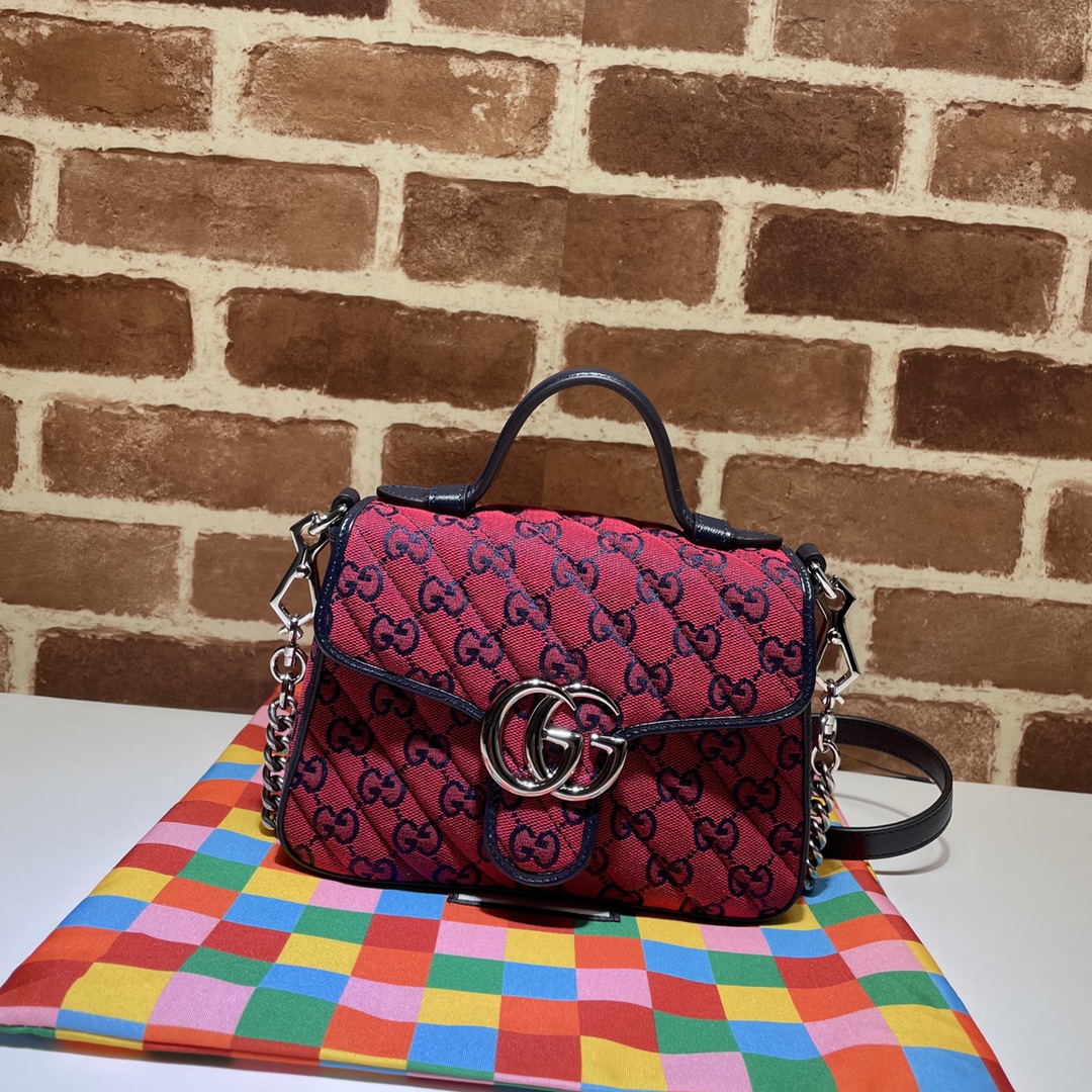 GUCCI古驰GG Multicolor系列GG Marmont迷你手提包583571
